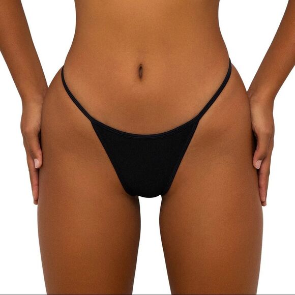 FAE Swim JONES Thong Bikini Bottom - Black - Minimal Coverage - G-String - Susta - Picture 4 of 13